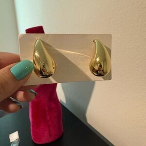 Gold Teardrop Stud Earrings